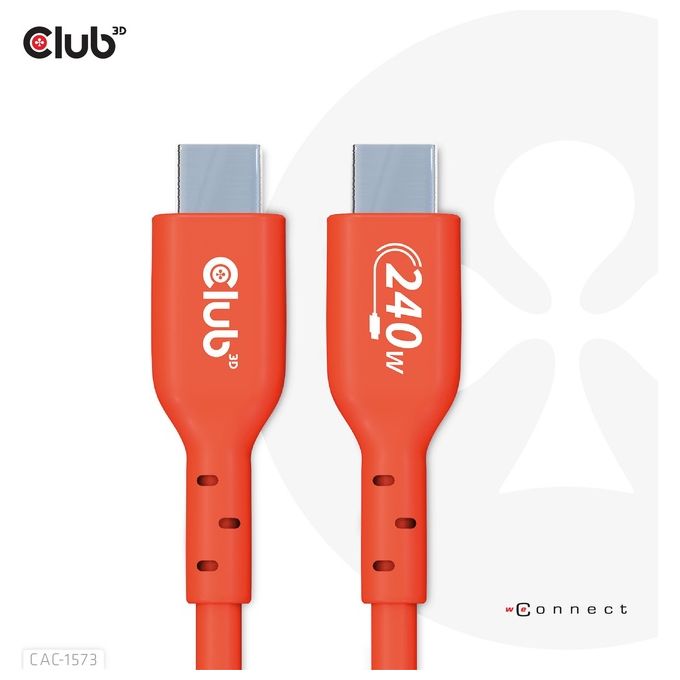 Club3D CAC-1573 Cavo Usb 2mt Usb 4 Gen 2x2 Usb C Rosso