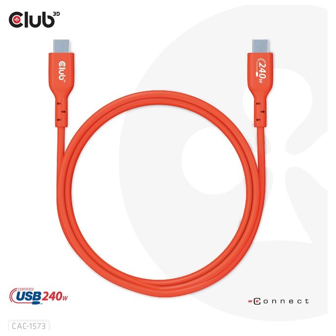 Club3D CAC-1573 Cavo Usb 2mt Usb 4 Gen 2x2 Usb C Rosso