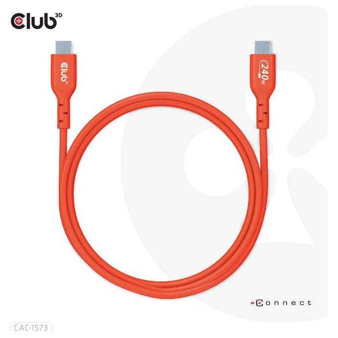Club3D CAC-1573 Cavo Usb 2mt Usb 4 Gen 2x2 Usb C Rosso