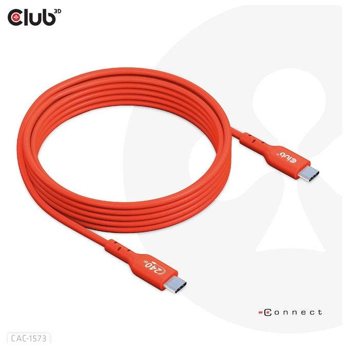 Club3D CAC-1573 Cavo Usb 2mt Usb 4 Gen 2x2 Usb C Rosso