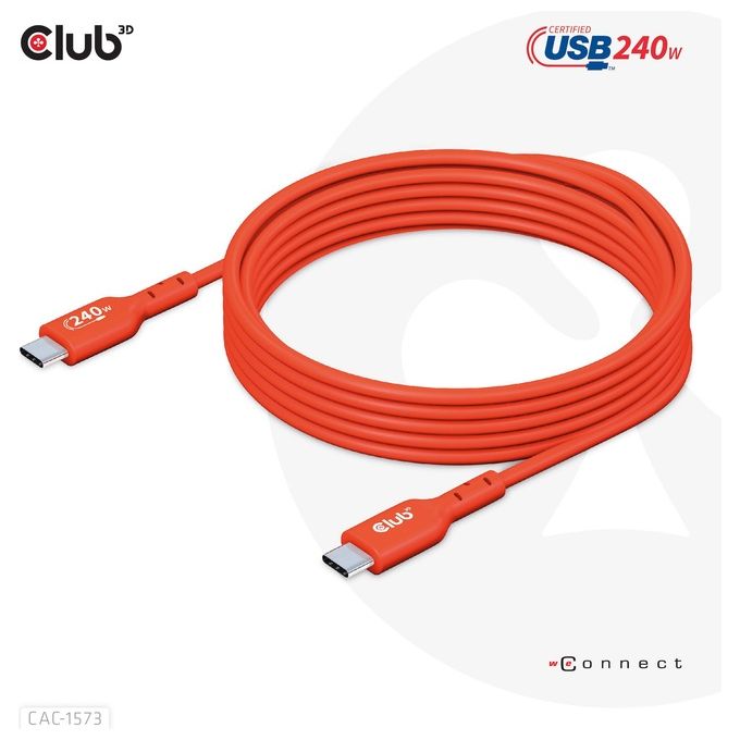 Club3D CAC-1573 Cavo Usb 2mt Usb 4 Gen 2x2 Usb C Rosso