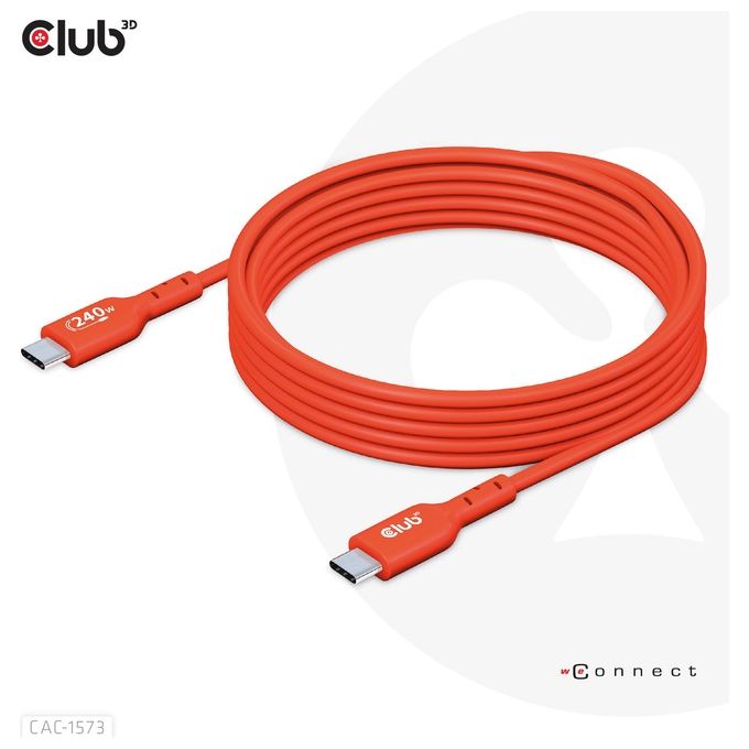 Club3D CAC-1573 Cavo Usb 2mt Usb 4 Gen 2x2 Usb C Rosso