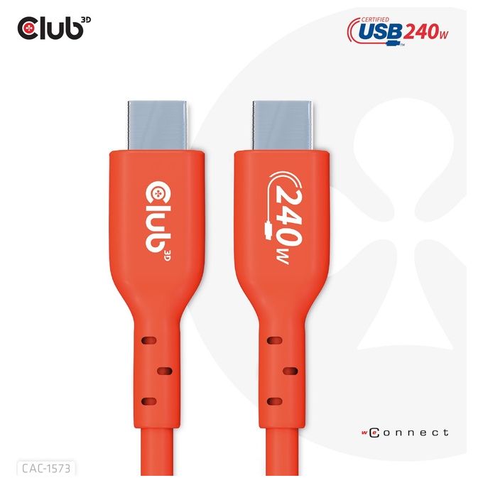 Club3D CAC-1573 Cavo Usb 2mt Usb 4 Gen 2x2 Usb C Rosso