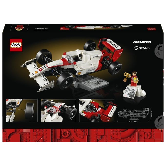 LEGO 10330 Icons Modellino da Costruire McLaren MP4-4 con Minifigure di Ayrton Senna 693 pezzi colore Nero