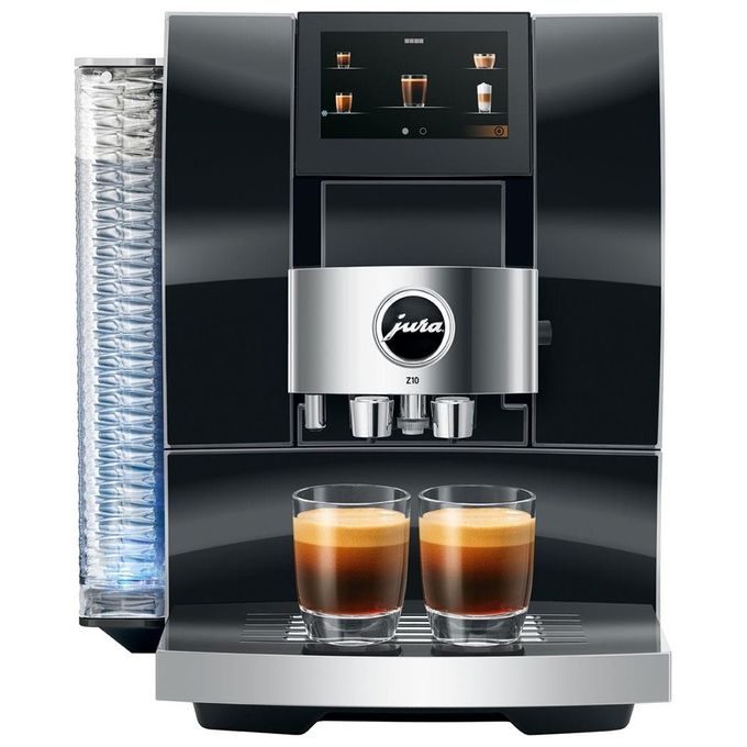 JURA Z10 Diamond Black - Macchina da caffe' automatica, 2,4 L, 15 bar, 1450 W, 32 specialita', macinacaffe' P.R.G., Cold Extraction Process, display touch da 4,3'', Nero
