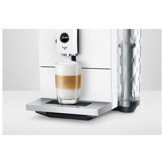 JURA ENA 8 Full Nordic White - Macchina da caffe' automatica, 1,1 L, 15 bar, 1450 W, 15 specialita', macinacaffe' Aroma G3, display TFT, sistema cappuccino, Bianco