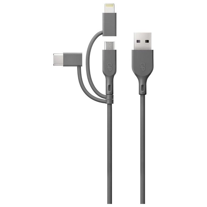 GP CY1N Cavo Ricarica e Dati 1mt 3in1 USB-A su Micro-USB-C-Light