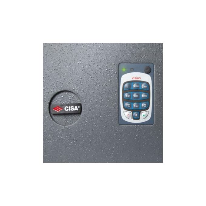 Cisa 182710400 DGT Vision Cassaforte a Muro Elettronica Combinatore 12 Cifre Frontale Acciaio 10 mm 42x30x20 cm colore Grigio