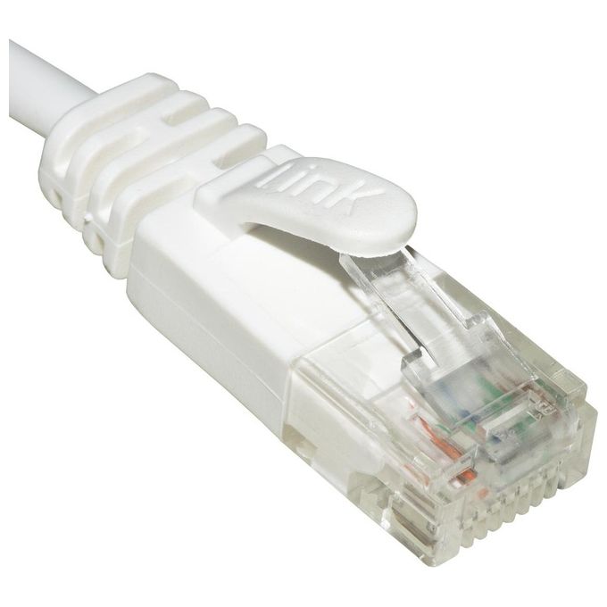 Link Cavo di Rete Categoria 6 Non Schermato Utp Bianco Halogenfree 0.5mt Slim