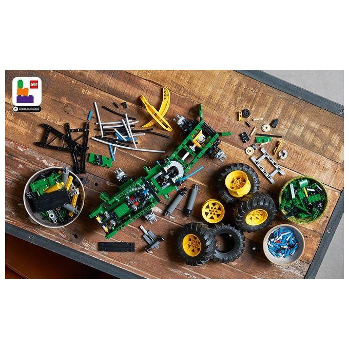 LEGO Technic 42157 Trattore John Deere 948L-II, Modellino da Costruire di Veicolo Giocattolo con Funzioni Pneumatiche e 4WD
