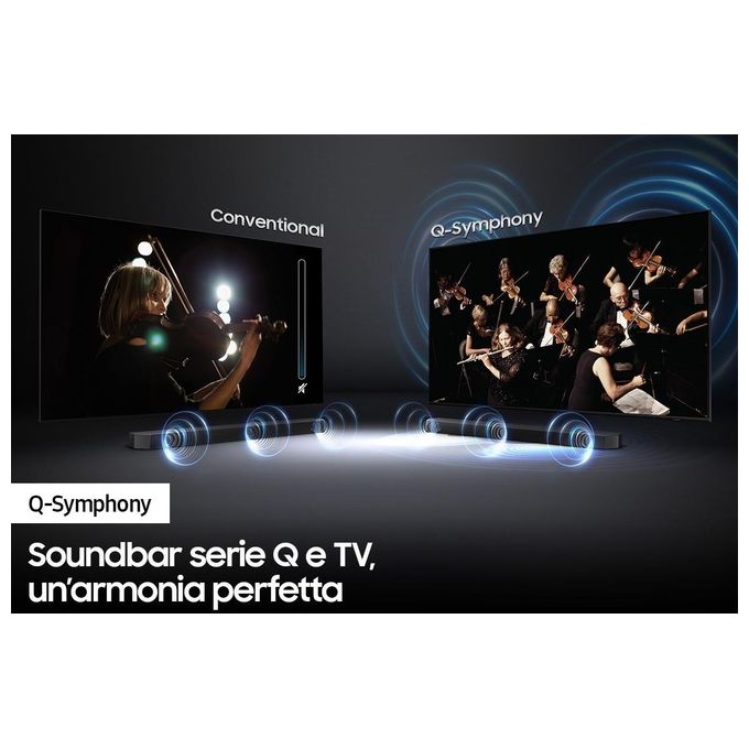 [ComeNuovo] Samsung Soundbar HW-Q600B-ZF con Subwoofer 3.1.2 Canali 360W 2022 Suono Immersivo e Ottimizzato Effetto Cinema Surround Gaming Mode