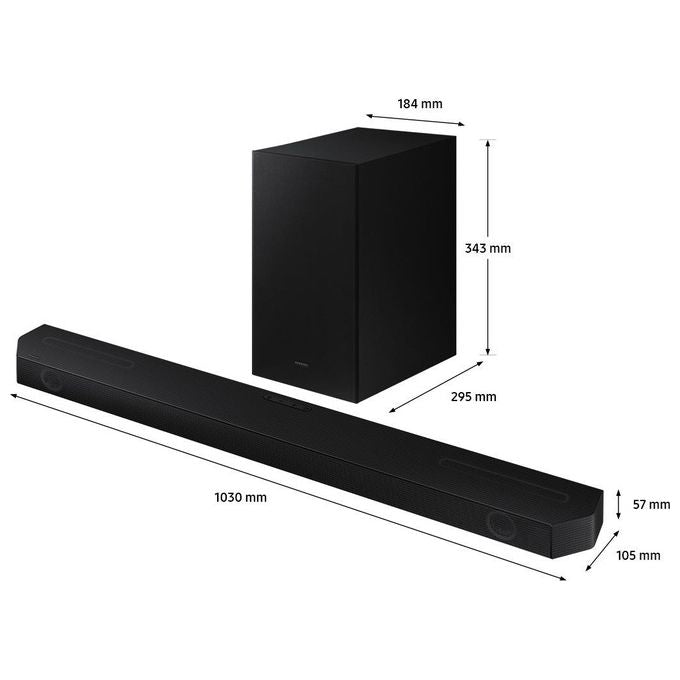 [ComeNuovo] Samsung Soundbar HW-Q600B-ZF con Subwoofer 3.1.2 Canali 360W 2022 Suono Immersivo e Ottimizzato Effetto Cinema Surround Gaming Mode