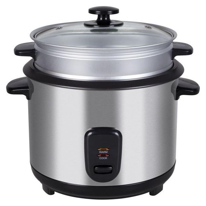 Melchioni Cuociriso Jasmine 1.8 Litri 700W Corpo Inox Contenitore in Vetro