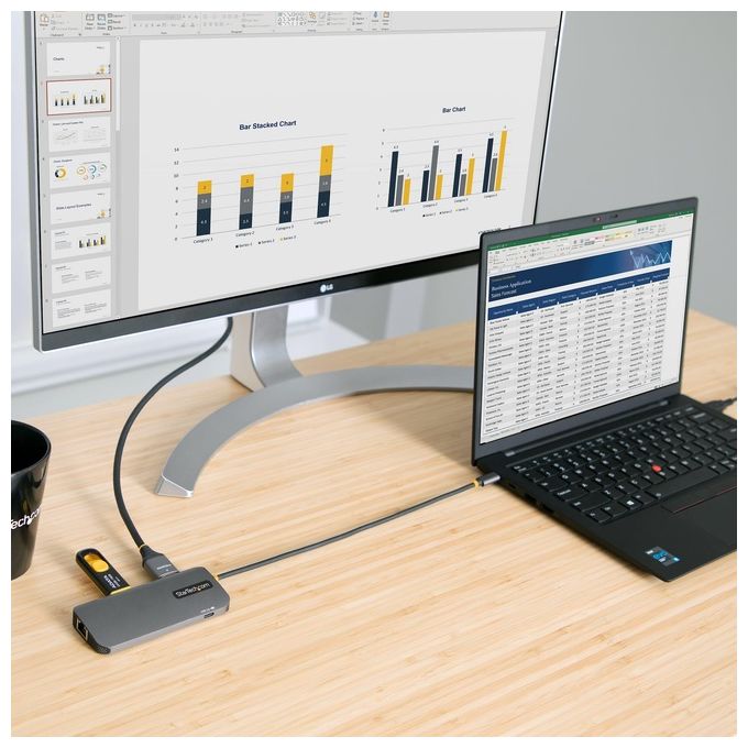 Startech.com Adattatore Usb C Multiporta Video Hdmi 4k 60hz Hub Usb 3.2 a 3 Porte Usb-A 5gbps