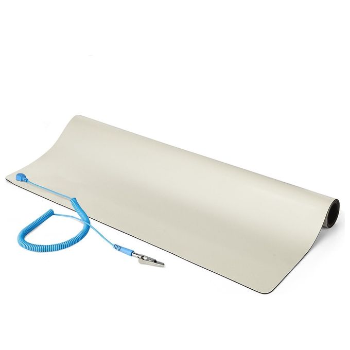 StarTech.com LG-ANTI-STATIC-MAT Tappeto Antistatico ESD per Banco di Lavoro e Pavimento 60x120 cm con Cavo di Messa a Terra 2 m colore Beige