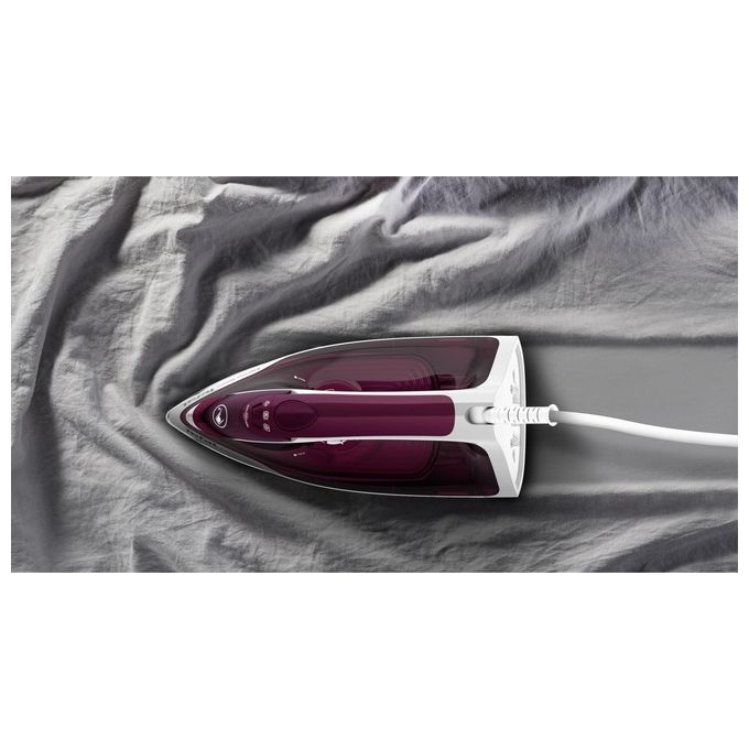 Tefal Express Steam FV2835E0 Ferro da Stiro a Vapore Piastra Cerilium 2400W Porpora-Bianco