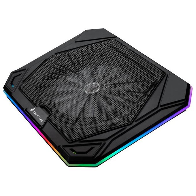 SureFire Bora X1 Gaming Laptop Cooling Pad Raffreddatore per laptop fino a 17 pollici velocita' ventilatore regolabile piu' potenza illuminazione RGB