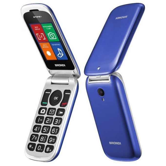 Brondi Stone con Apertura a Conchiglia e Flip Attivo Dual Sim 2.4'' Blu