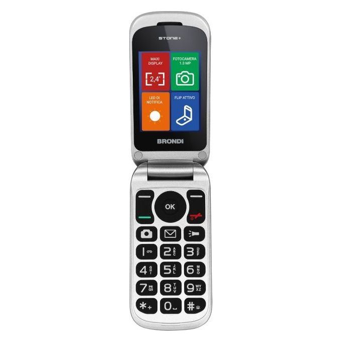 Brondi Stone Apertura a Conchiglia e Flip Attivo Dual Sim 2.4'' Rosso