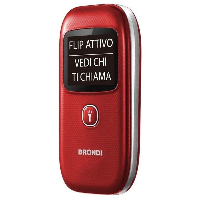 Brondi Window Telefono Cellulare con Apertura a Conchiglia e Flip Attivo Dual Sim 1.77'' Rosso
