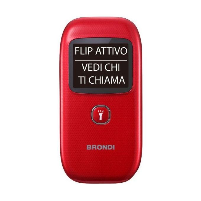 Brondi Window Telefono Cellulare con Apertura a Conchiglia e Flip Attivo Dual Sim 1.77'' Rosso