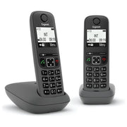 Gigaset AS490 Duo Coppia Cordless Display 2'' Vivavoce Rubrica Nero