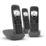 Gigaset AS490 Trio Tris Cordless Display 2'' Vivavoce Rubrica Nero