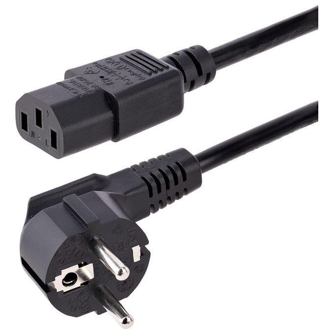 StarTech 713E-1M-POWER-CORD Cavo di Alimentazione Schuko CEE 7-7 a IEC 60320 C13 250V 10A 18AWG 1m colore Nero