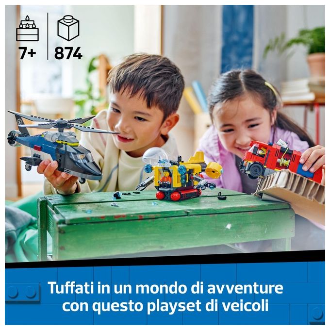 LEGO Set Costruzioni City 60462 Elicottero Autopompa Sottomarino MixeMatch per Creativita' senza Confini
