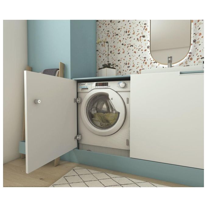 Candy CBDO485TWME-1-S Lavasciuga Carica Frontale da Incasso Classe energetica D (A+) Capacita' di carico 8-5 kg Centrifuga 1400 giri Wifi + NFC Partenza differita fino a 24h Motore Inverter