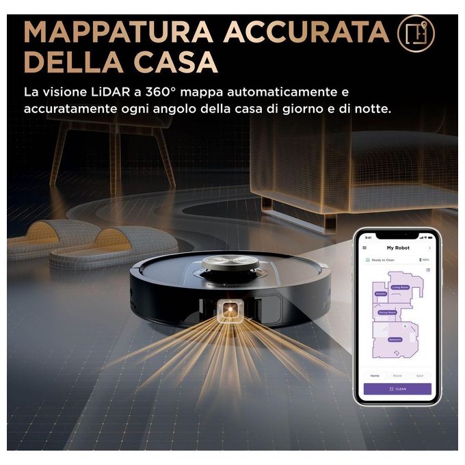 Shark RV2800ZEEU Robot aspirapolvere e lavapavimenti 2in1 Powerdetect NevertouchPro