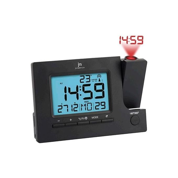 Jm JD-9715 Sveglia Digitale Radiocontrollata con Proiezione Orario o Temperatura