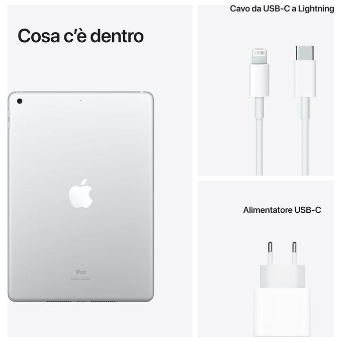 Apple, iPad, 10.2'' LED, 64GB, Wi-Fi, Argento