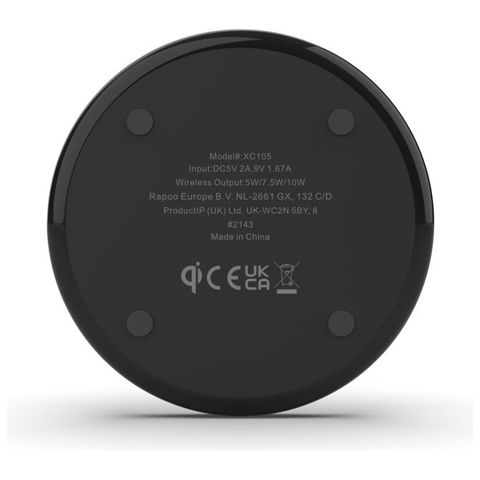 Rapoo XC105 Caricatore QI Wireless Nero