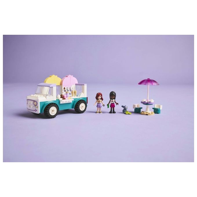 LEGO Friends Il Furgone dei Gelati di Heartlake City Giochi Creativi e Didattici per Bambine da 4 Anni con Camion Giocattolo 2 Mini Bamboline un Coniglietto Cibo e Accessori Set con Veicolo 42644