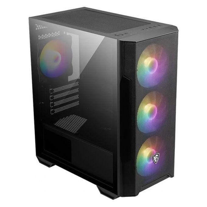 MSI MAG FORGE M100R Mini-Tower PC Case - Vetro temperato, Micro-ATX Mini-ITX, pannello frontale Mesh, 4 ventole ARGB (120mm) con controller Hub, filtro antipolvere magnetico, porta USB 3.2 Gen1 Type-A