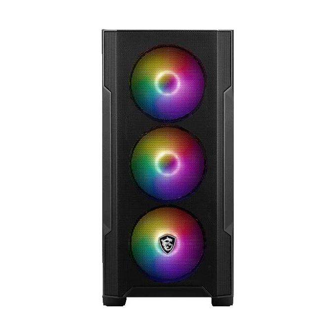 MSI MAG FORGE M100R Mini-Tower PC Case - Vetro temperato, Micro-ATX Mini-ITX, pannello frontale Mesh, 4 ventole ARGB (120mm) con controller Hub, filtro antipolvere magnetico, porta USB 3.2 Gen1 Type-A