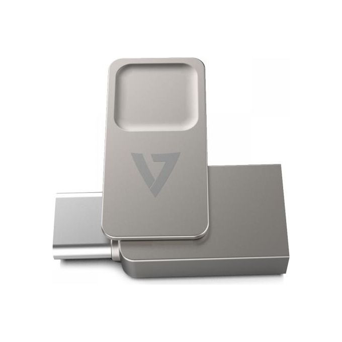 V7 VF3128GTC Unita' Flash Usb 128Gb Usb Type-A - Usb Type-C 3.2 Gen 1 Argento