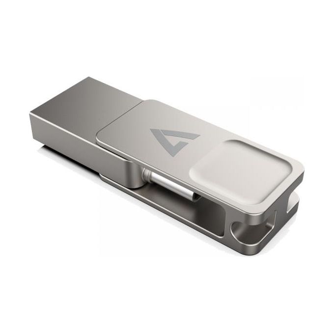 V7 VF3128GTC Unita' Flash Usb 128Gb Usb Type-A - Usb Type-C 3.2 Gen 1 Argento