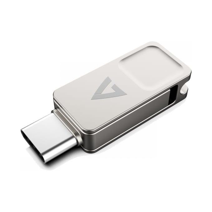 V7 VF3128GTC Unita' Flash Usb 128Gb Usb Type-A - Usb Type-C 3.2 Gen 1 Argento