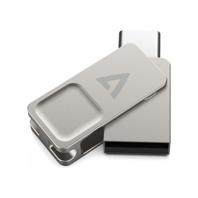 V7 VF3128GTC Unita' Flash Usb 128Gb Usb Type-A - Usb Type-C 3.2 Gen 1 Argento