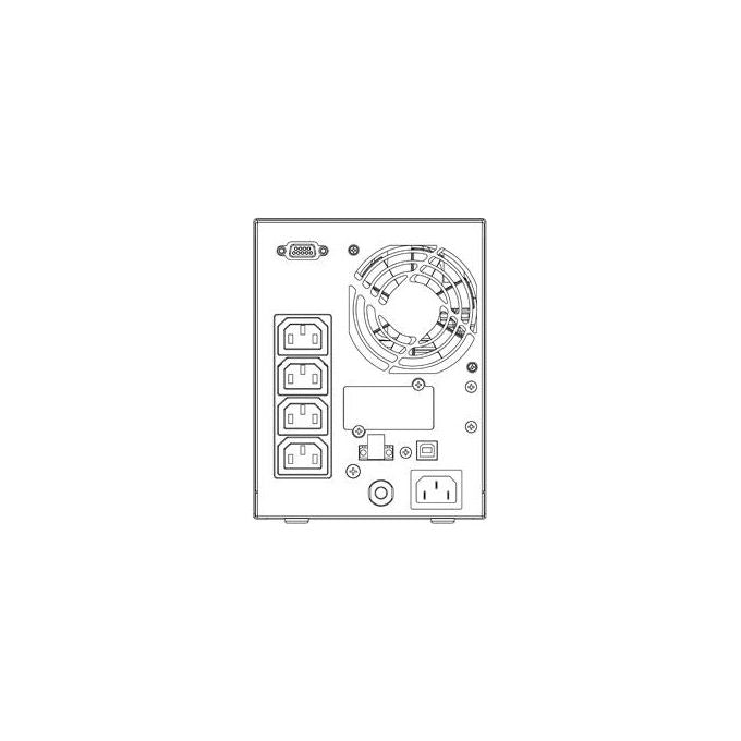 Atlantis A03-OP1002 UPS OnLine Gruppo di Continuita' Server Doppia conversione Onda Sinusoidale Pura 1000VA 900W, Tower, display LCD, USB, seriale RS-232, 4 uscite IEC, porta EPO, slot SNMP, 2x12V-9Ah