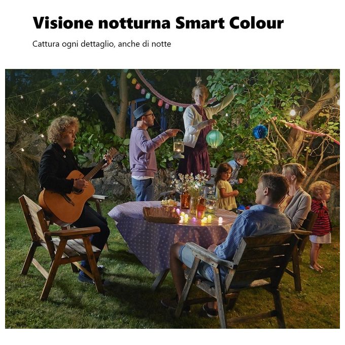 Imou Knight - Un mondo colorato, anche di notte - Rilevamento persone - 4K - 8Mp - Rilevamento AI di persone-veicoli-animali - H.265 - Visione notturna a colori smart - Copertura a 360° - Comunicazione bidirezionale - IP66 resistente alle intemperie - Far
