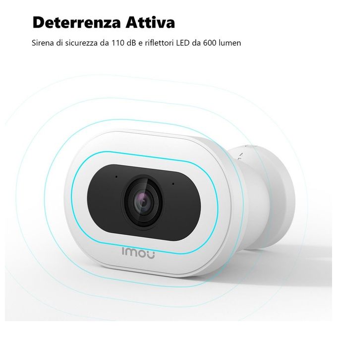 Imou Knight - Un mondo colorato, anche di notte - Rilevamento persone - 4K - 8Mp - Rilevamento AI di persone-veicoli-animali - H.265 - Visione notturna a colori smart - Copertura a 360° - Comunicazione bidirezionale - IP66 resistente alle intemperie - Far