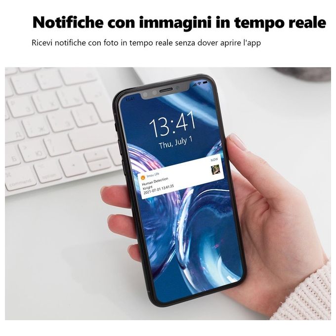 Imou Knight - Un mondo colorato, anche di notte - Rilevamento persone - 4K - 8Mp - Rilevamento AI di persone-veicoli-animali - H.265 - Visione notturna a colori smart - Copertura a 360° - Comunicazione bidirezionale - IP66 resistente alle intemperie - Far