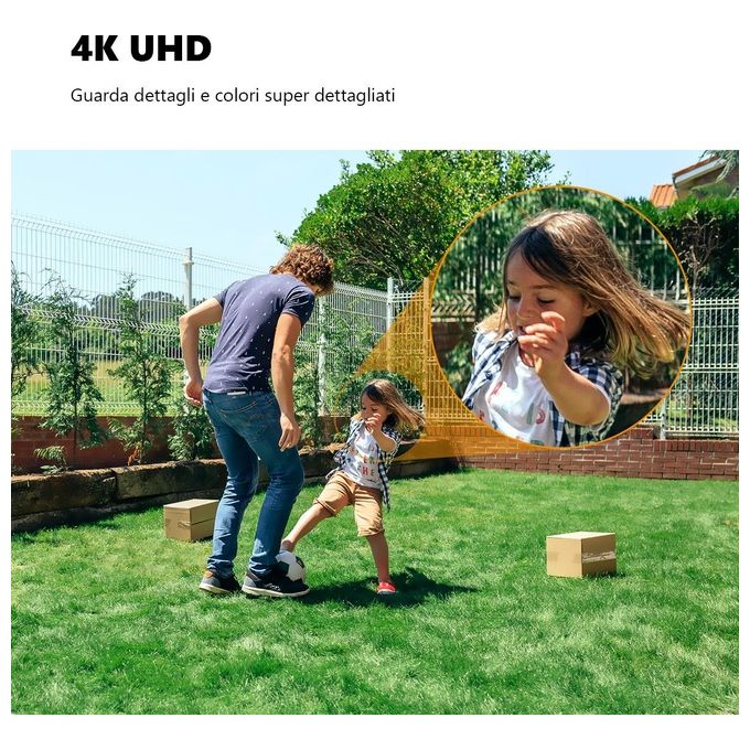Imou Knight - Un mondo colorato, anche di notte - Rilevamento persone - 4K - 8Mp - Rilevamento AI di persone-veicoli-animali - H.265 - Visione notturna a colori smart - Copertura a 360° - Comunicazione bidirezionale - IP66 resistente alle intemperie - Far