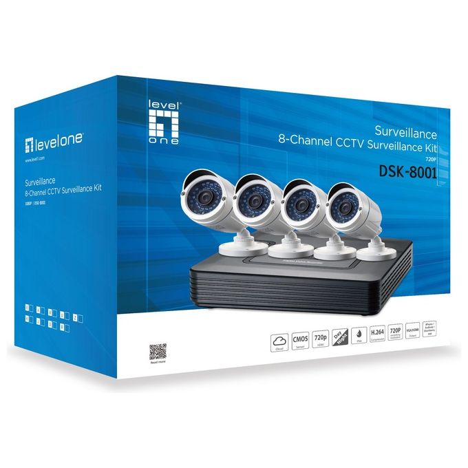 LevelOne DSK-8001 Kit di Videosorveglianza Cablato 8 Canali