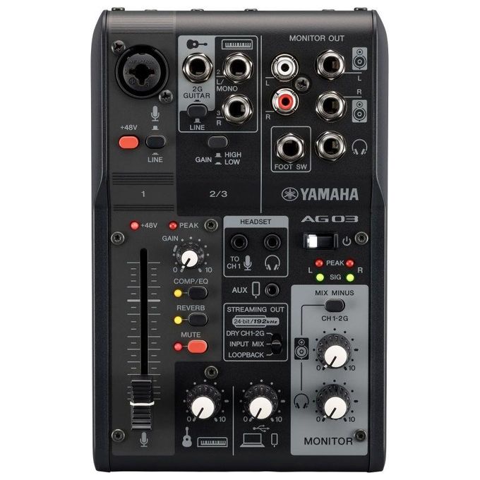 Yamaha AG03MK2 Mixer a 3 Canali per Streaming Live