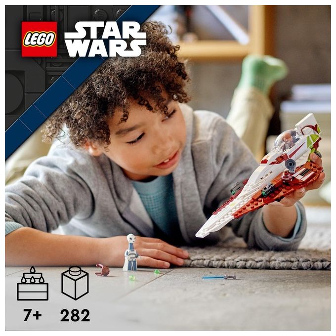 LEGO Star Wars 75333 Jedi Starfighter di Obi-Wan Kenobi, Set l'Attacco dei Cloni con Droide e Minifigure Taun We, Spada Laser