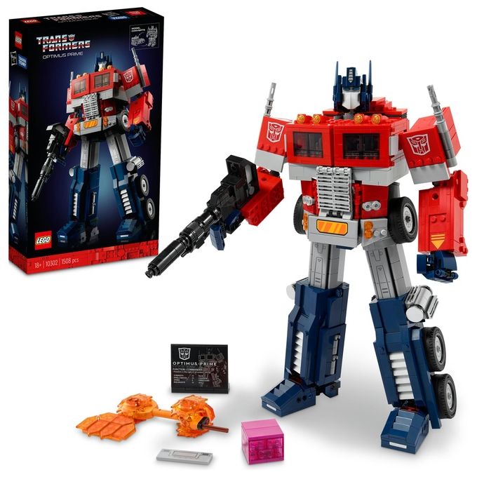 LEGO Icons Optimus Prime, Modellino da Costruire 2 in 1 del Leader dei Transformers, Set da Collezione per Adulti, 10302